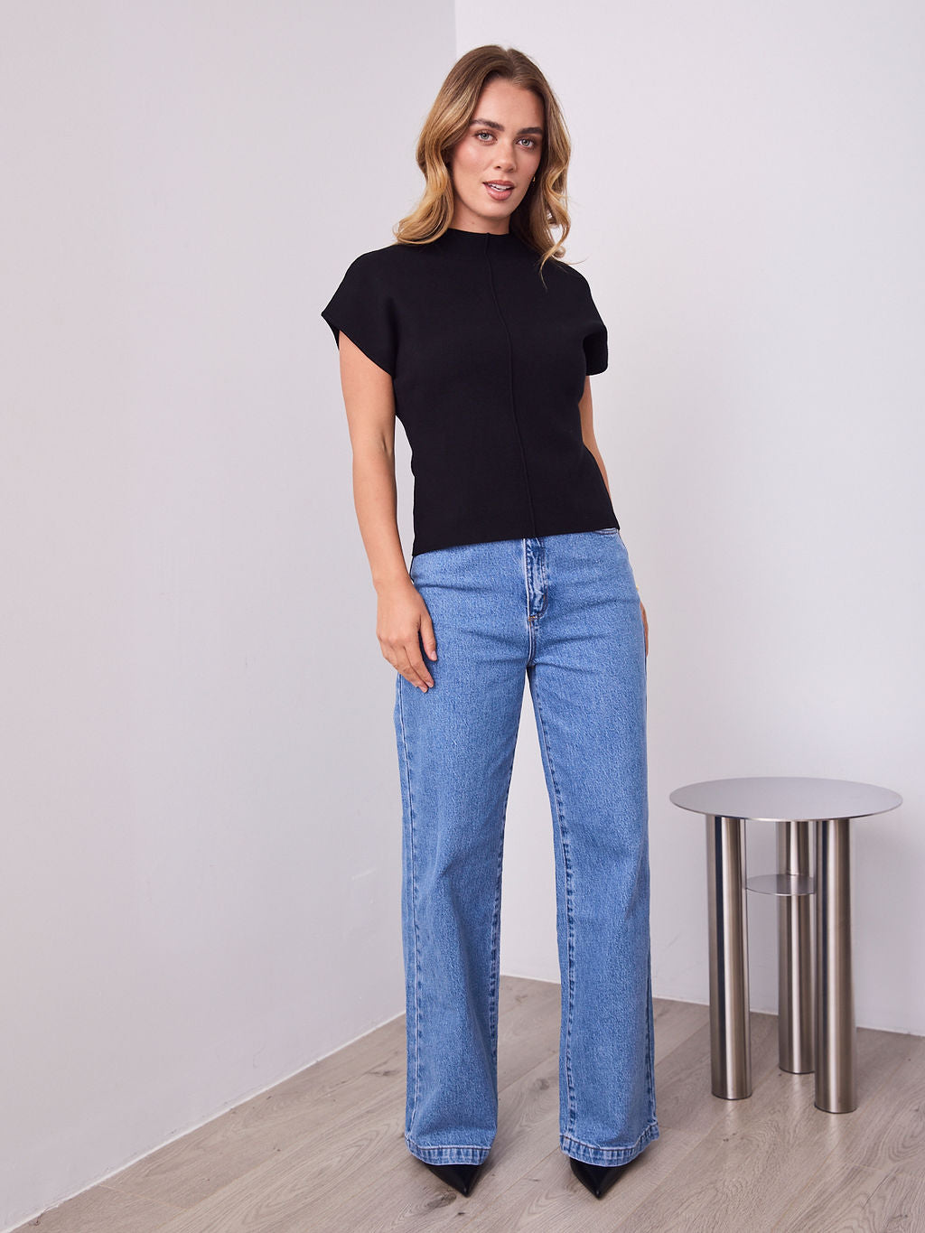 ROWE KNIT TOP - BLACK