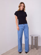ROWE KNIT TOP - BLACK