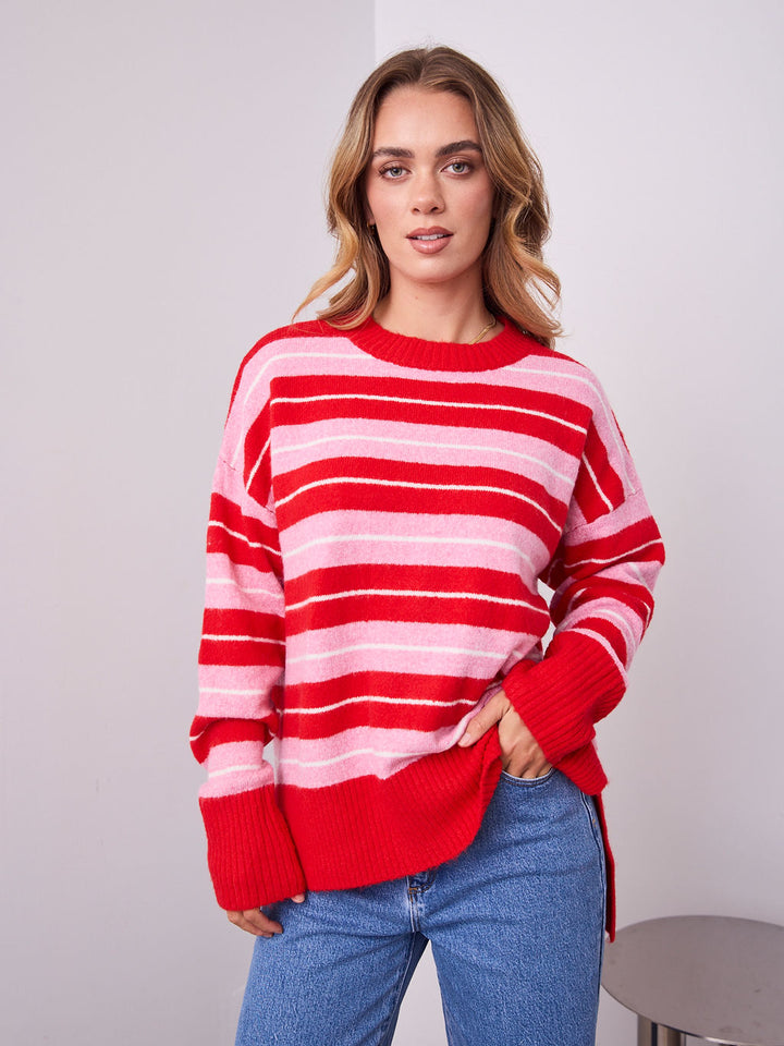 CHARLES KNIT - RED/PINK