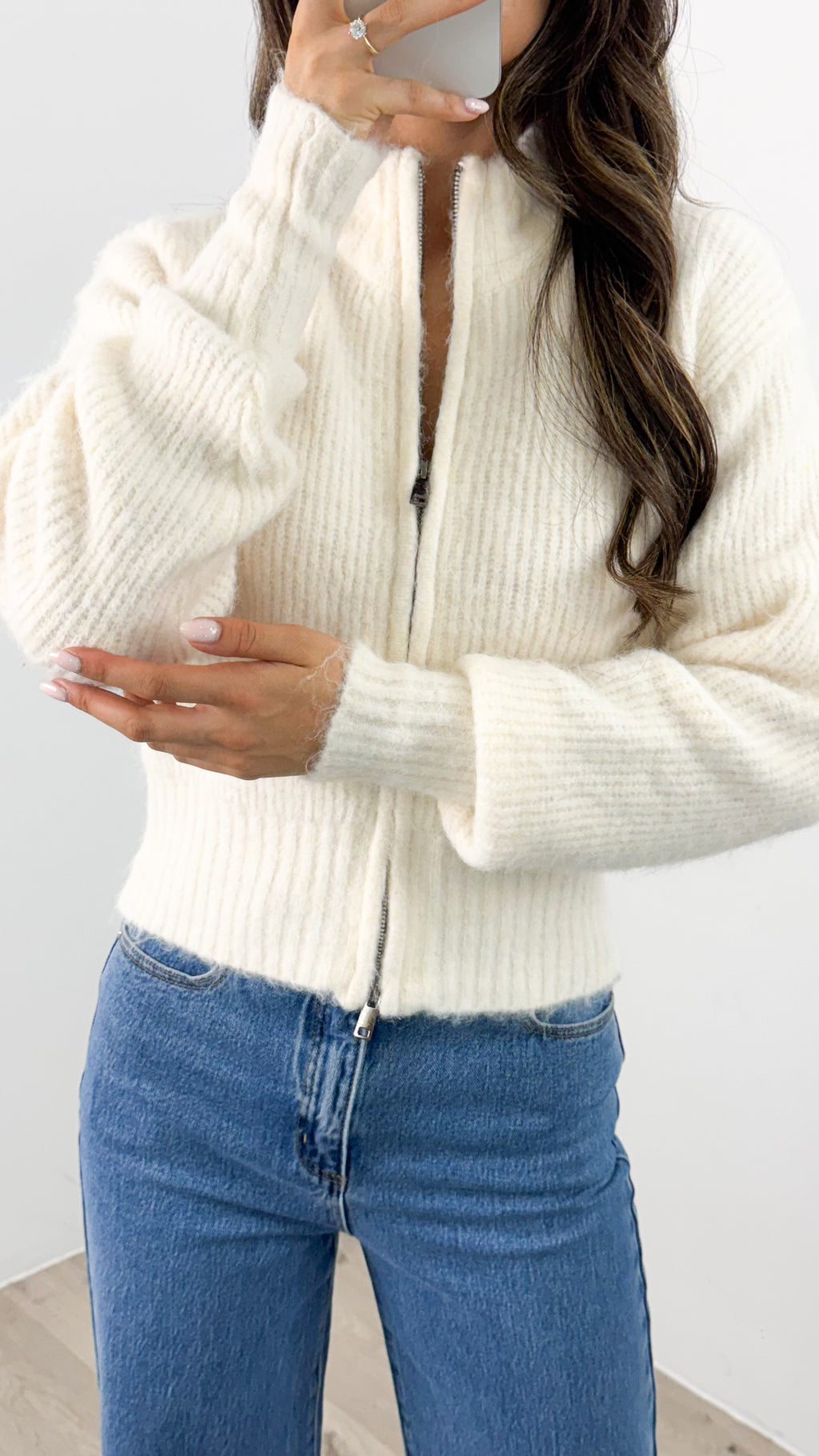 NOAH ZIP KNIT - CREAM