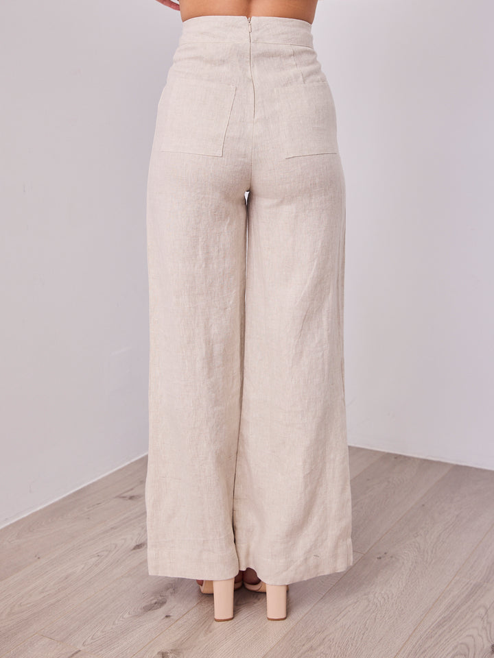 HANNAH LINEN PANT - OATMEAL