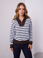 VIKKI KNIT - BLUE/CHOCOLATE