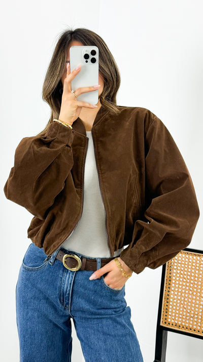 VANCE BOMBER JACKET - CHOCOLATE