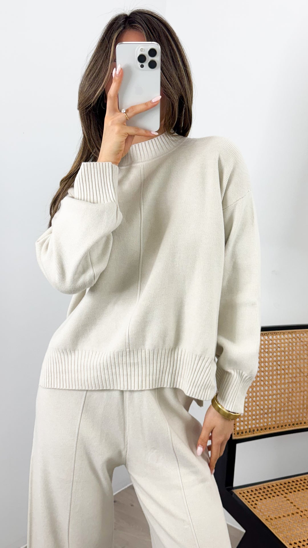DELTA KNIT TOP - BONE