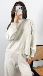 DELTA KNIT TOP - BONE