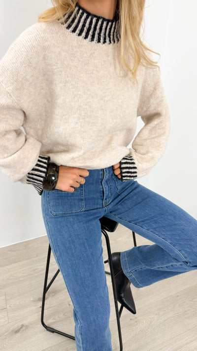 BESSIE STITCH KNIT - LATTE