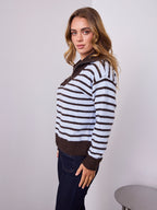 VIKKI KNIT - BLUE/CHOCOLATE