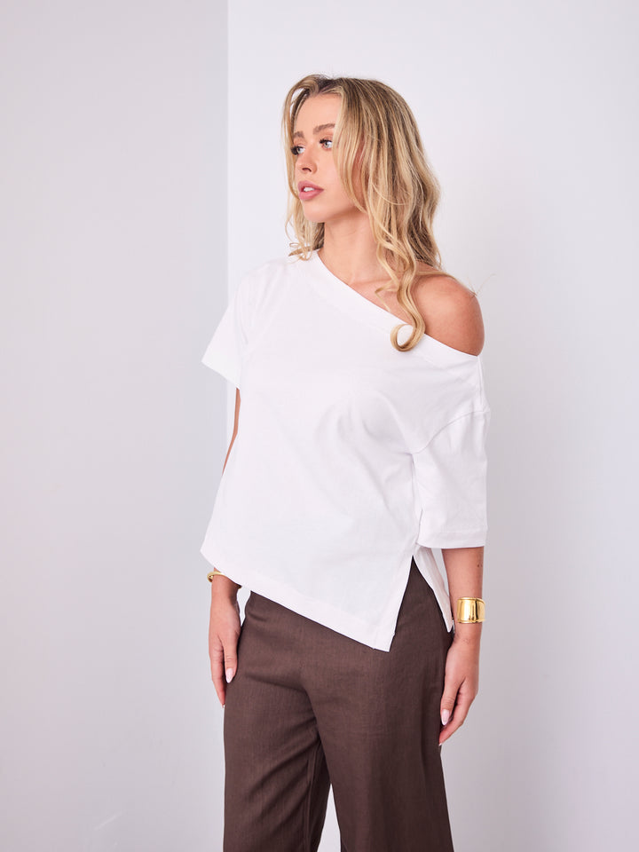 ISSI OFF THE SHOULDER TEE - WHITE