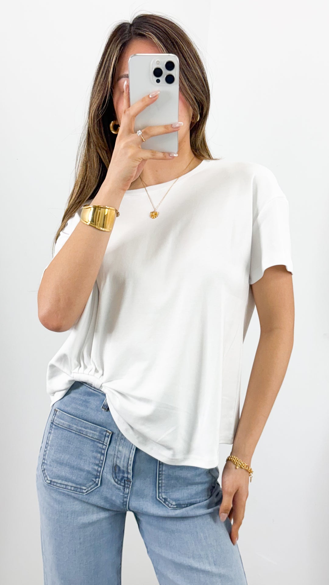 ESTHER EASY TUCK TEE - WHITE