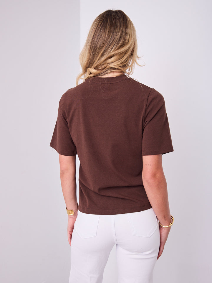 AMBER TUCK TEE - CHOCOLATE