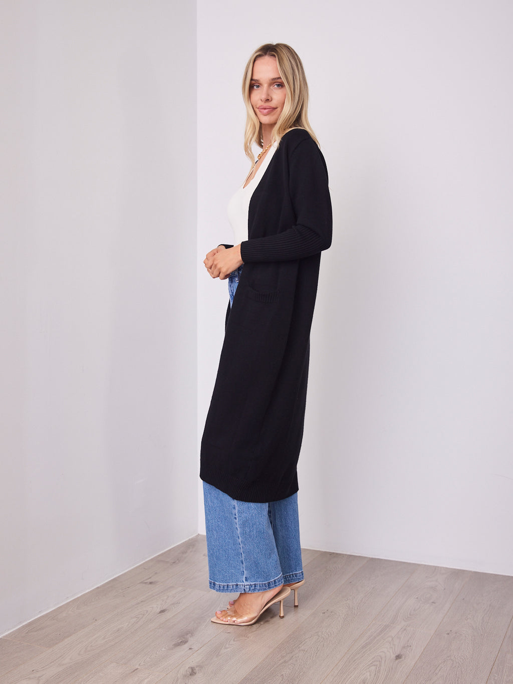 MAXWELL LONG CARDI - BLACK