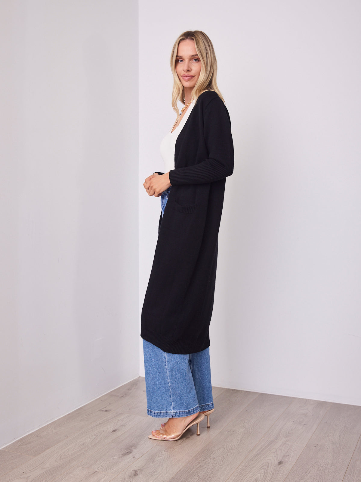 MAXWELL LONG CARDI - BLACK