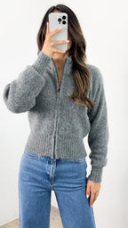 NOAH ZIP KNIT - CHARCOAL