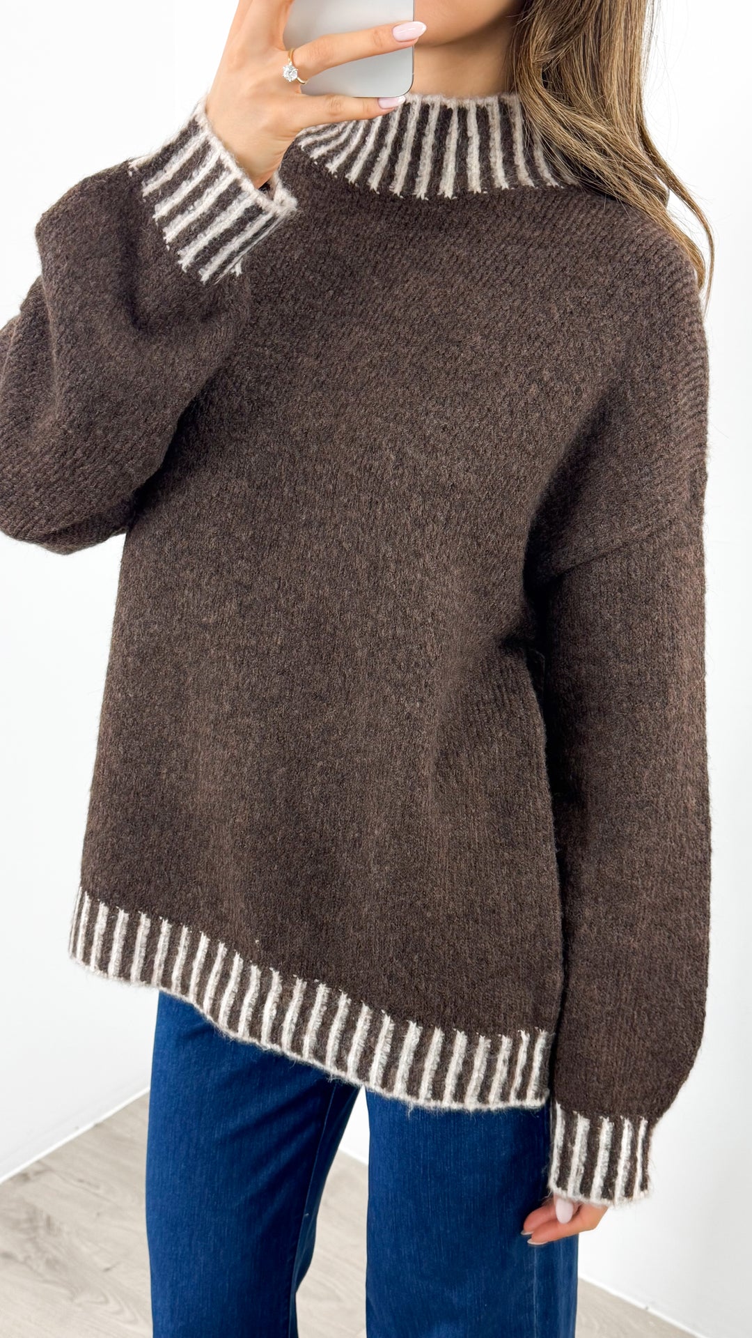 BESSIE STITCH KNIT - CHOCOLATE