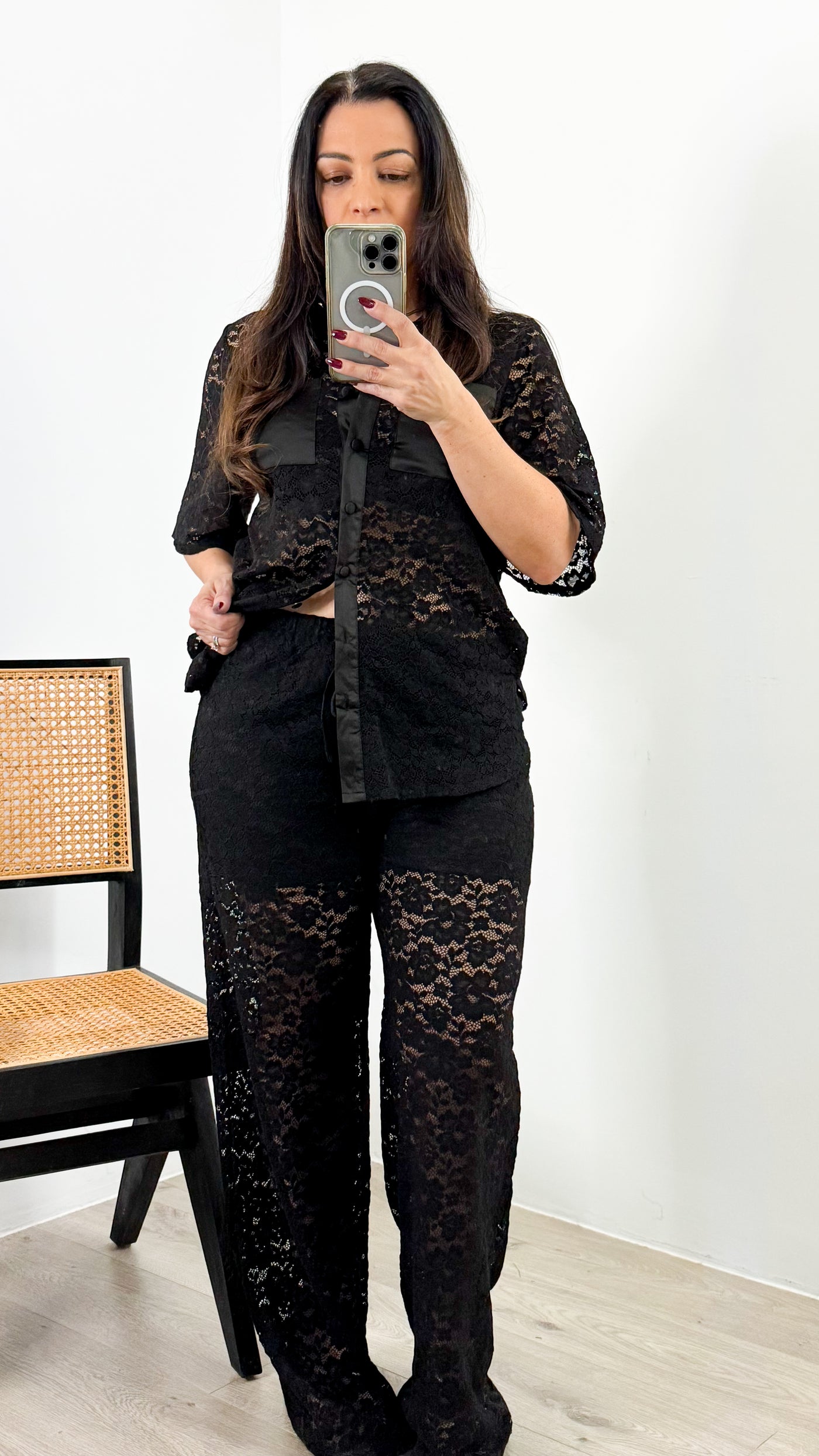 AZURA LACE PANTS - BLACK