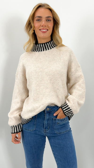 BESSIE STITCH KNIT - LATTE