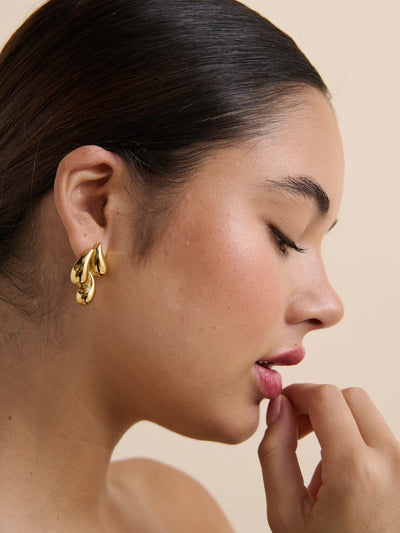 CHRISTY STATEMENT EARRINGS - GOLD