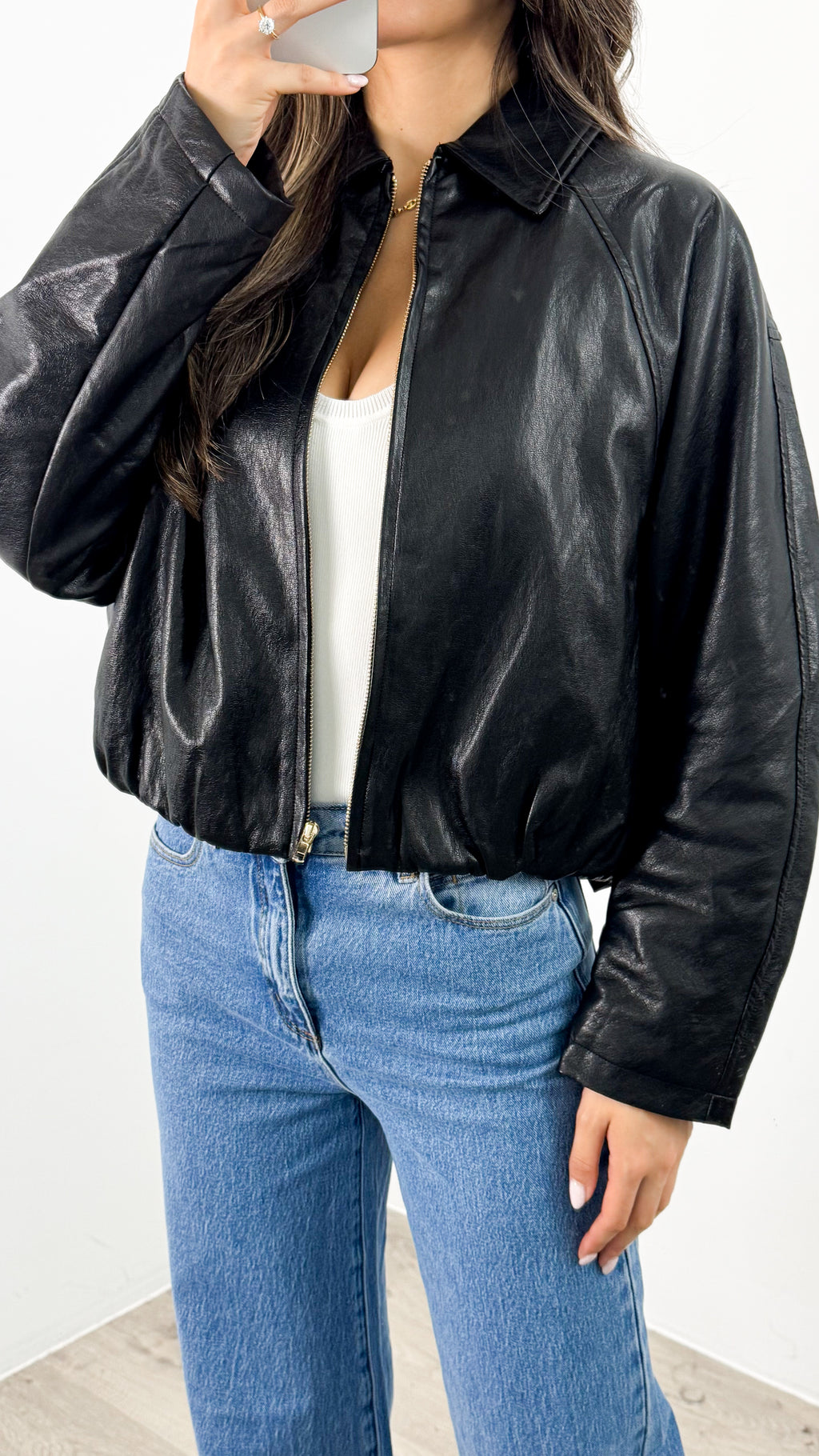 LONDON BOMBER JACKET - BLACK