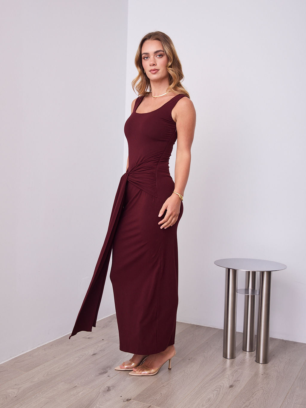 CELINE DRESS - MERLOT