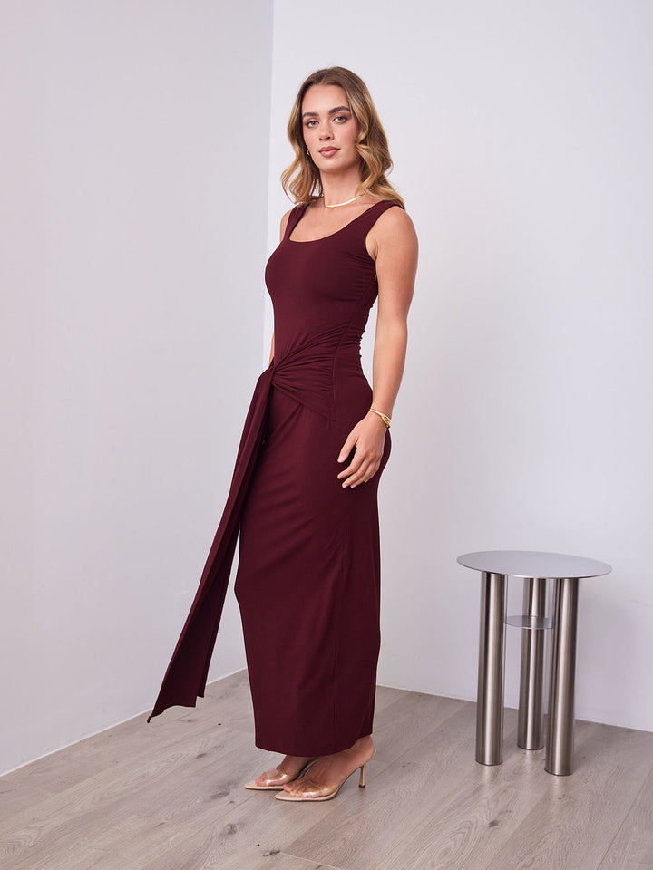 CELINE DRESS - MERLOT