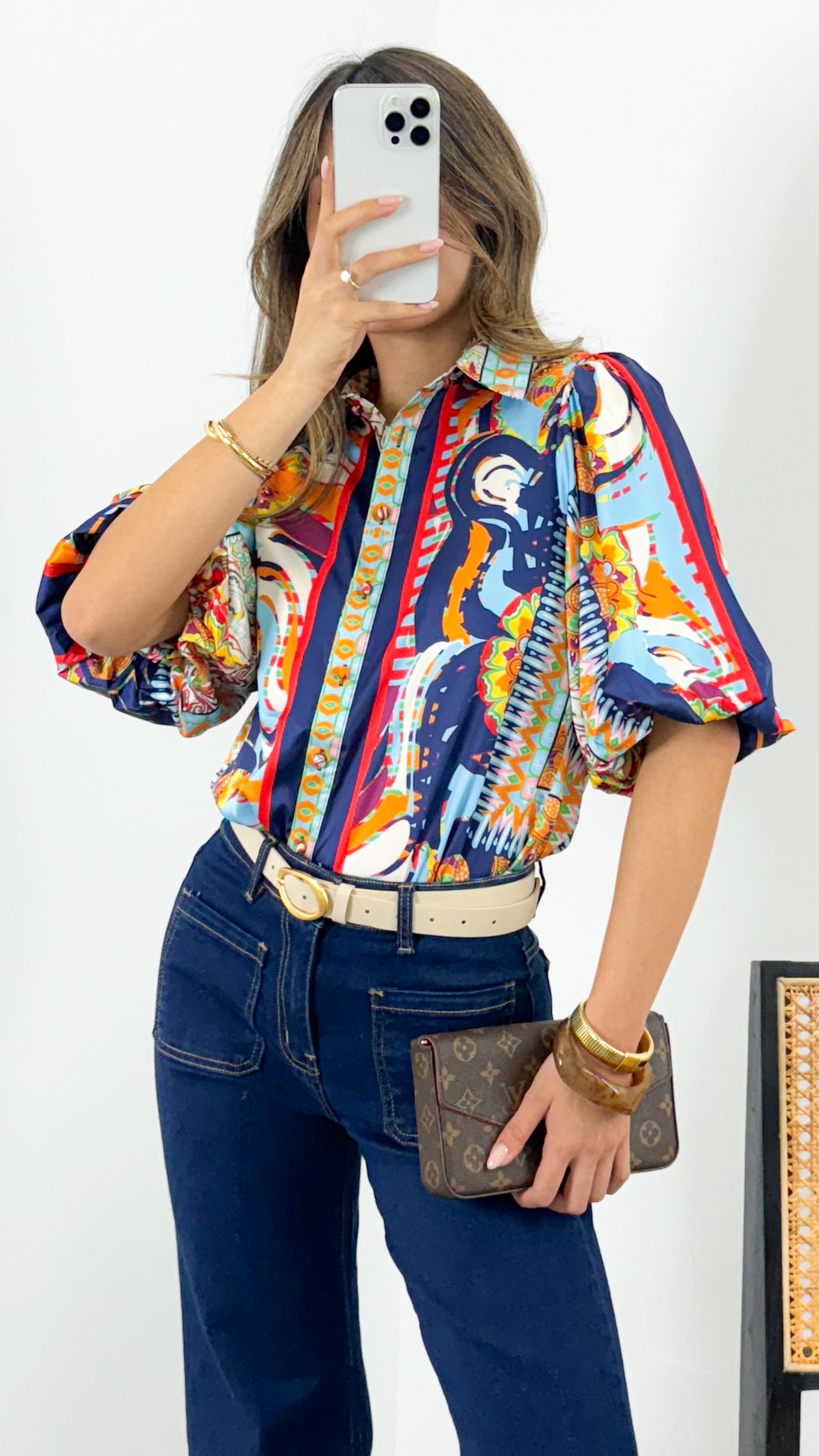 SICILY BLOUSE - NAVY
