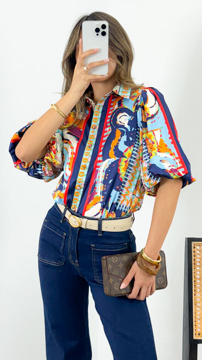 SICILY BLOUSE - NAVY