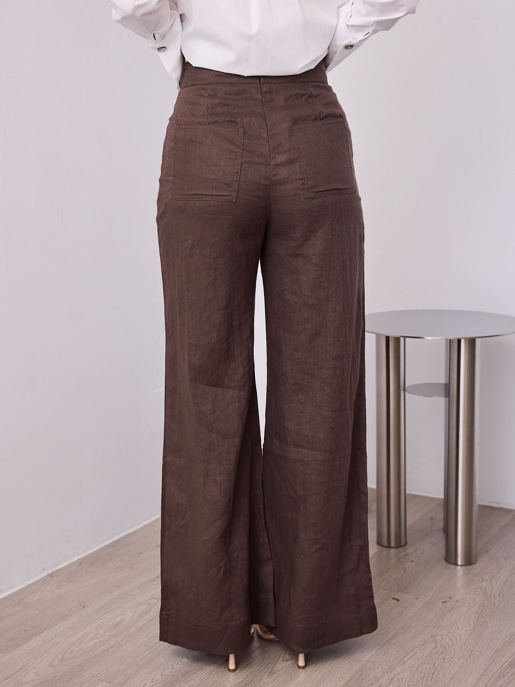 HANNAH LINEN PANT - CHOCOLATE