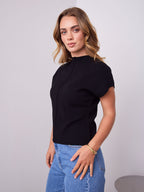 ROWE KNIT TOP - BLACK