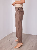 BAKER LINEN PANT - CHOCOLATE