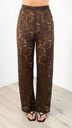 NADINE SHIRT & PANT SET - CHOCOLATE