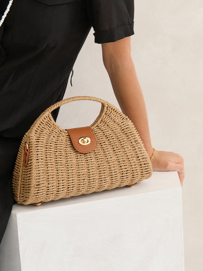 MAGGIE SUMMER STRAW BAG - TAN