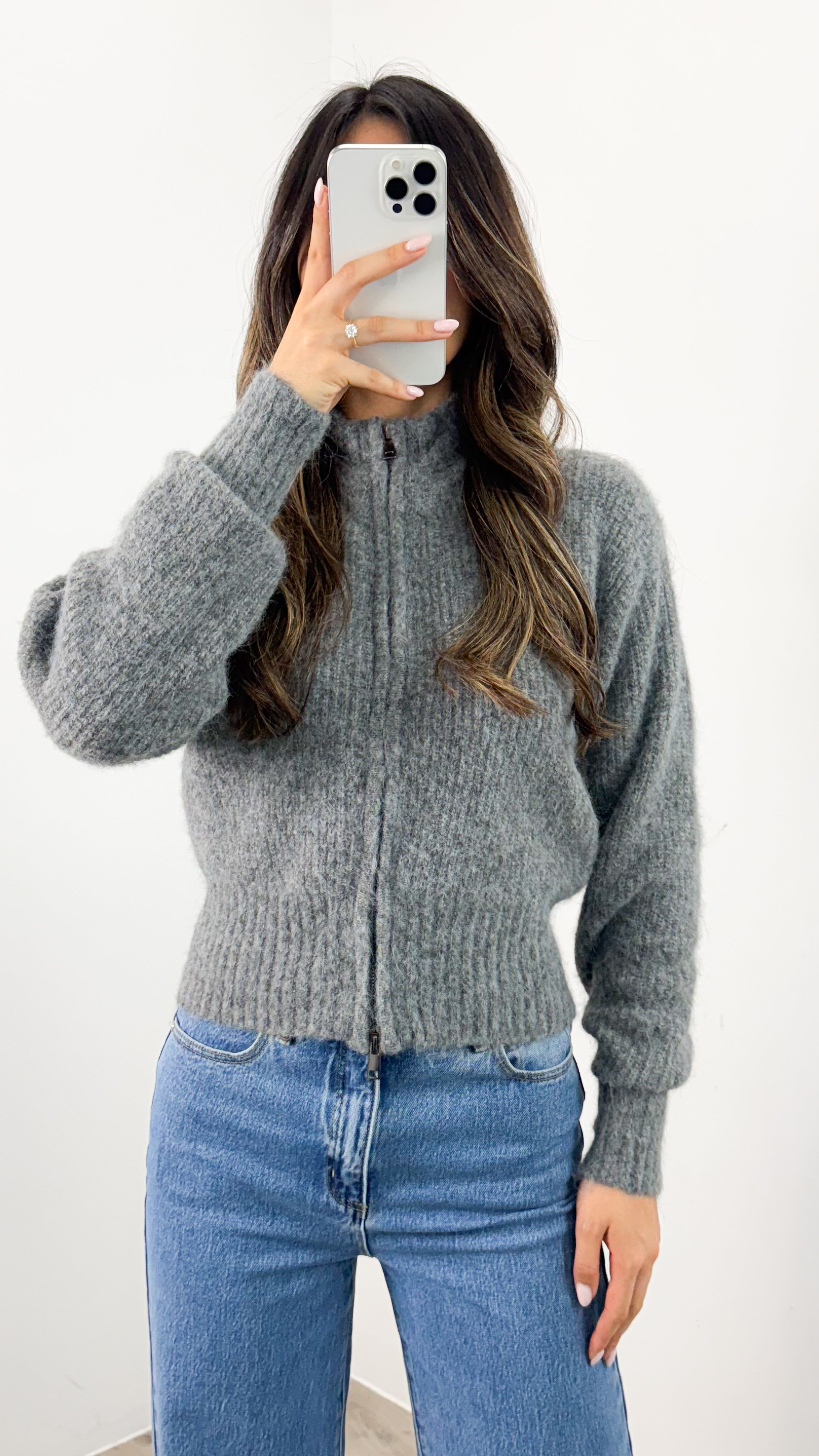 NOAH ZIP KNIT - CHARCOAL