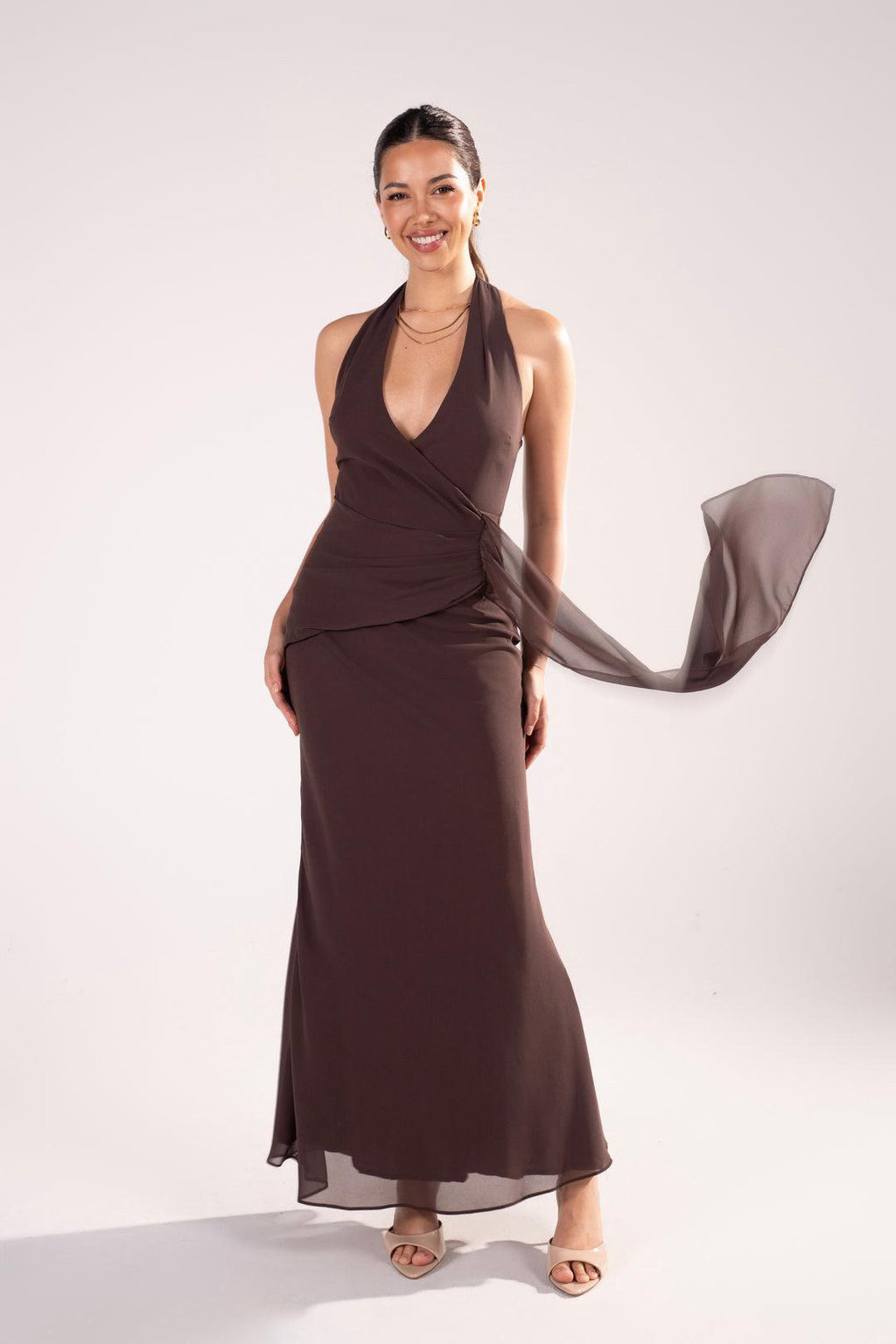VERONICA DRESS - CHOCOLATE