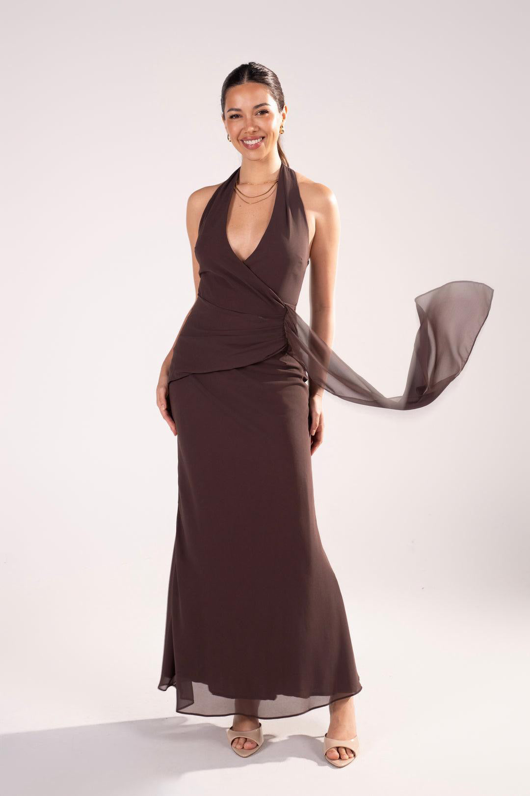 VERONICA DRESS - CHOCOLATE