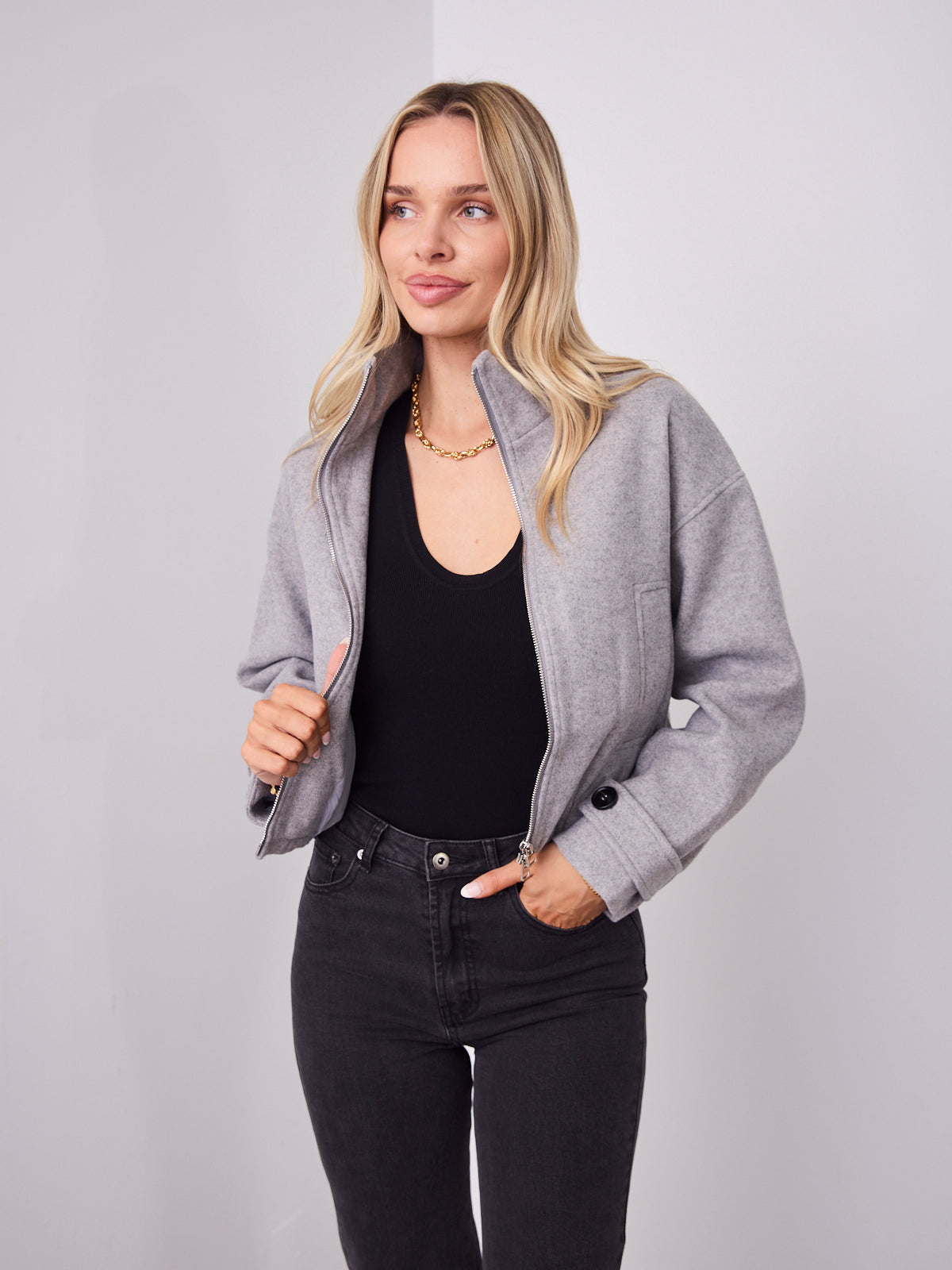 FRASER BOMBER JACKET - GREY