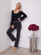 REID FITTED KNIT TOP - BLACK