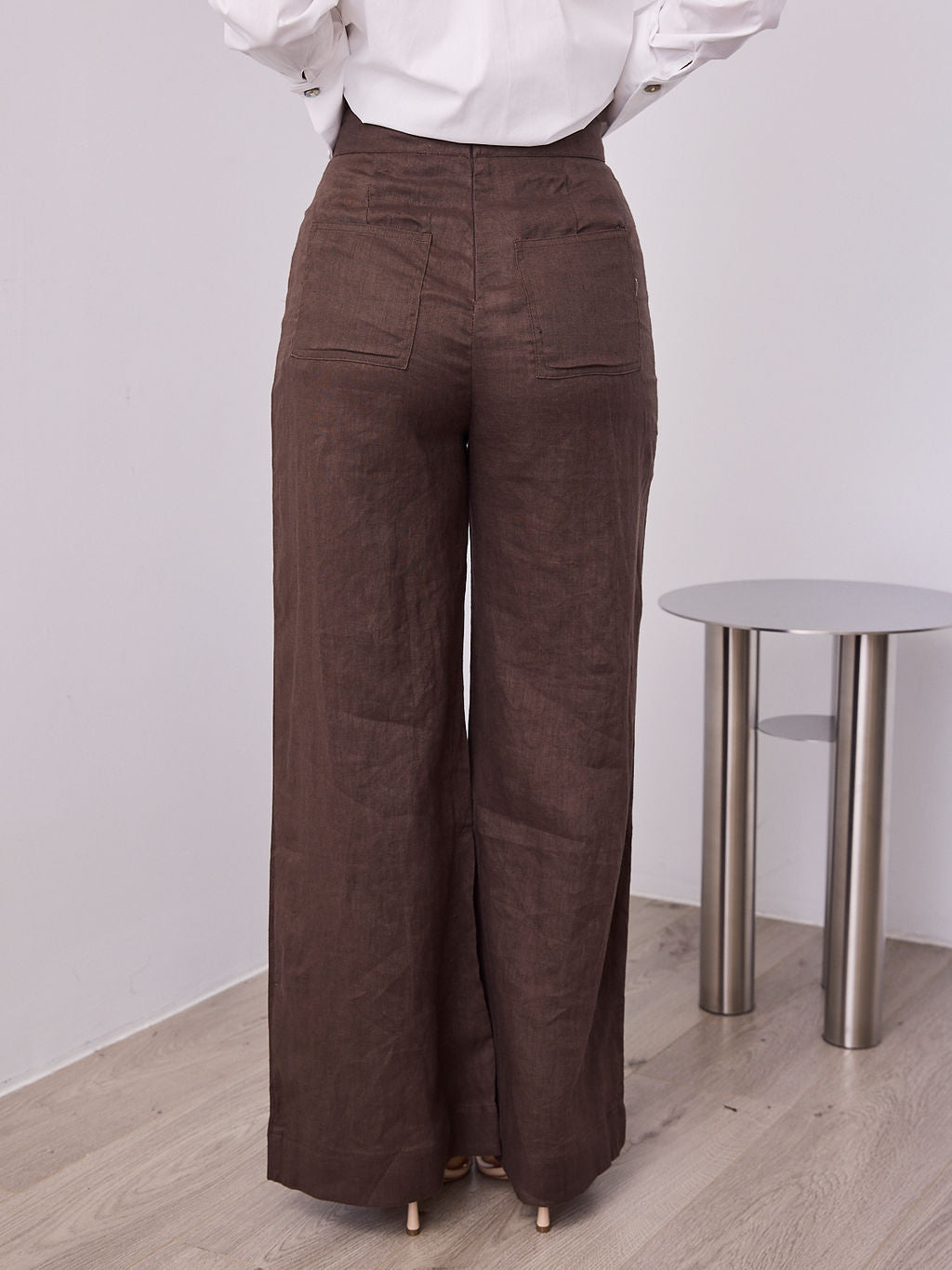 HANNAH LINEN PANT - CHOCOLATE