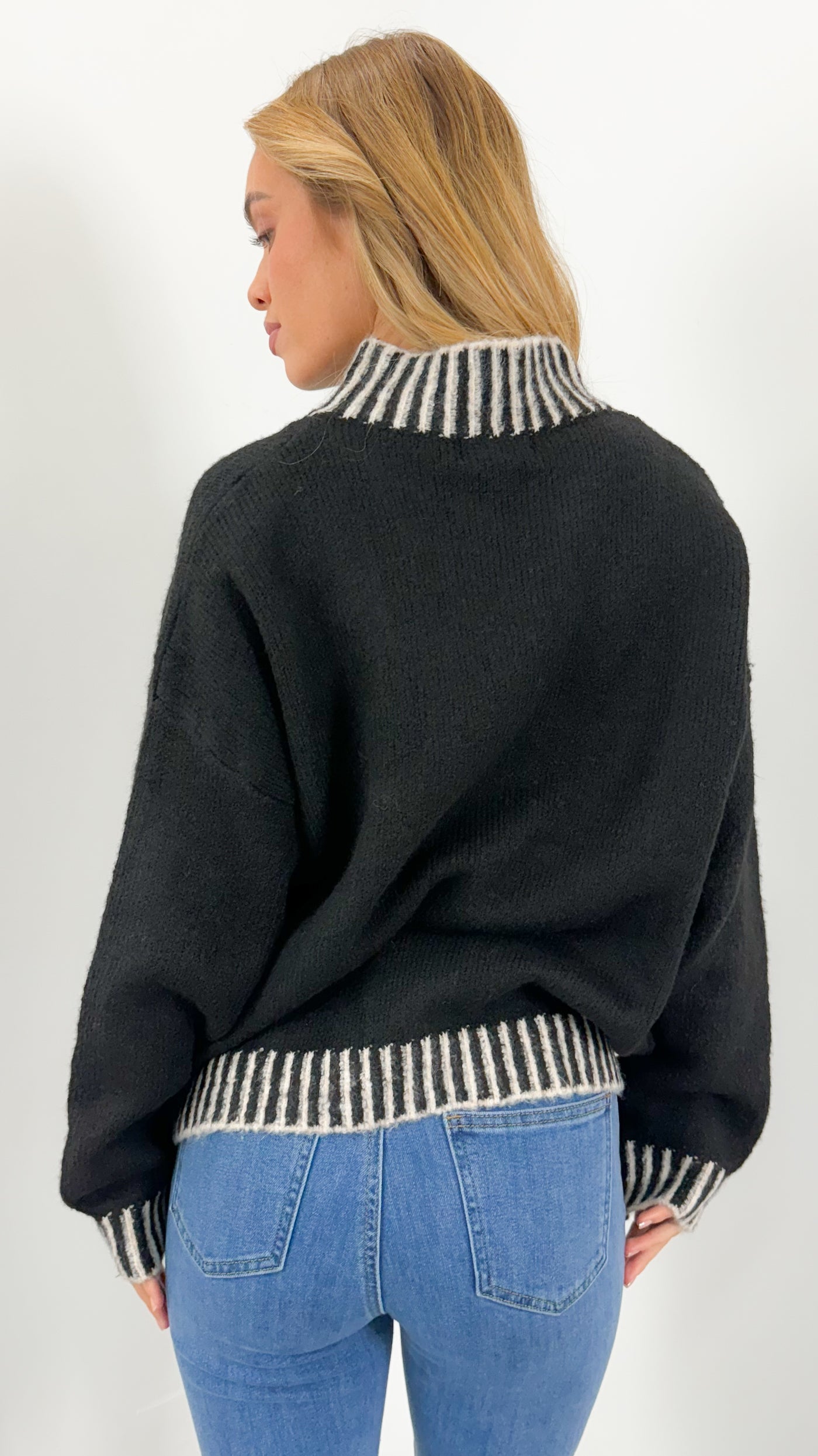 BESSIE STITCH KNIT - BLACK