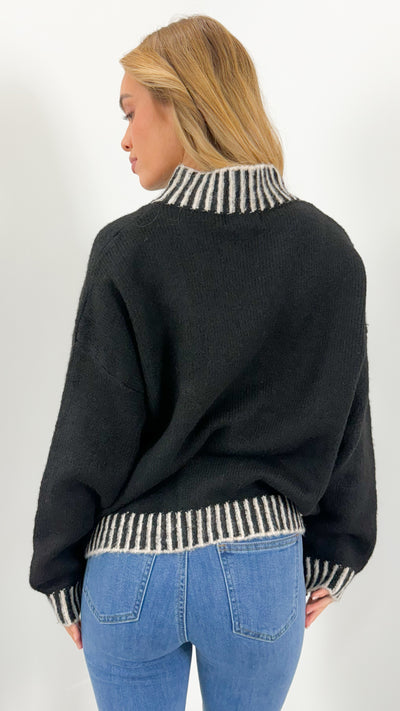 BESSIE STITCH KNIT - BLACK