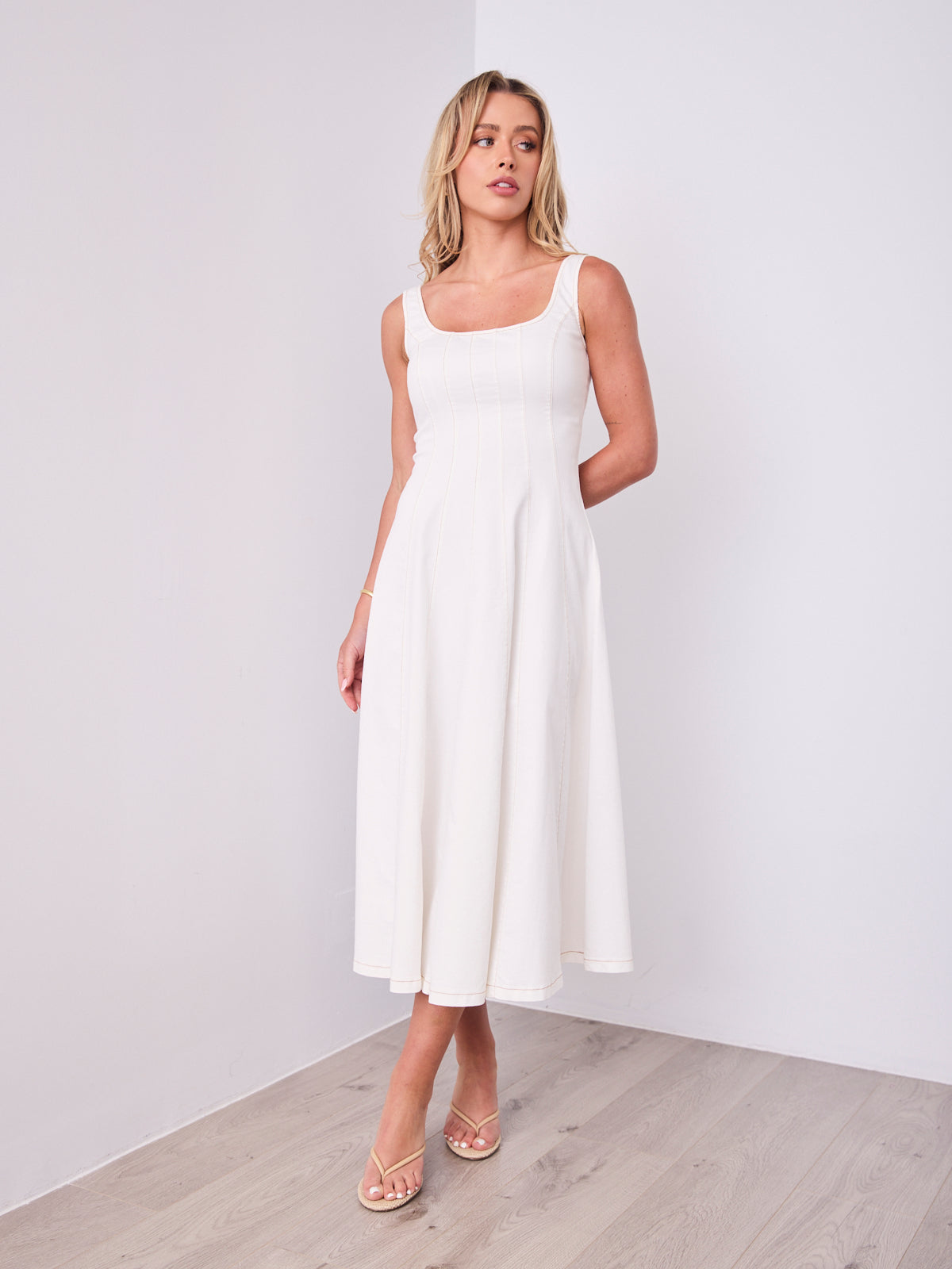 EVE DENIM DRESS - WHITE