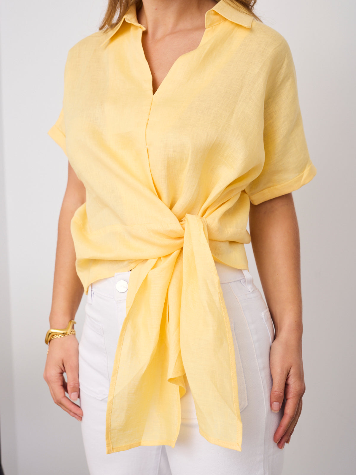 COMO LINEN SHIRT - BUTTER