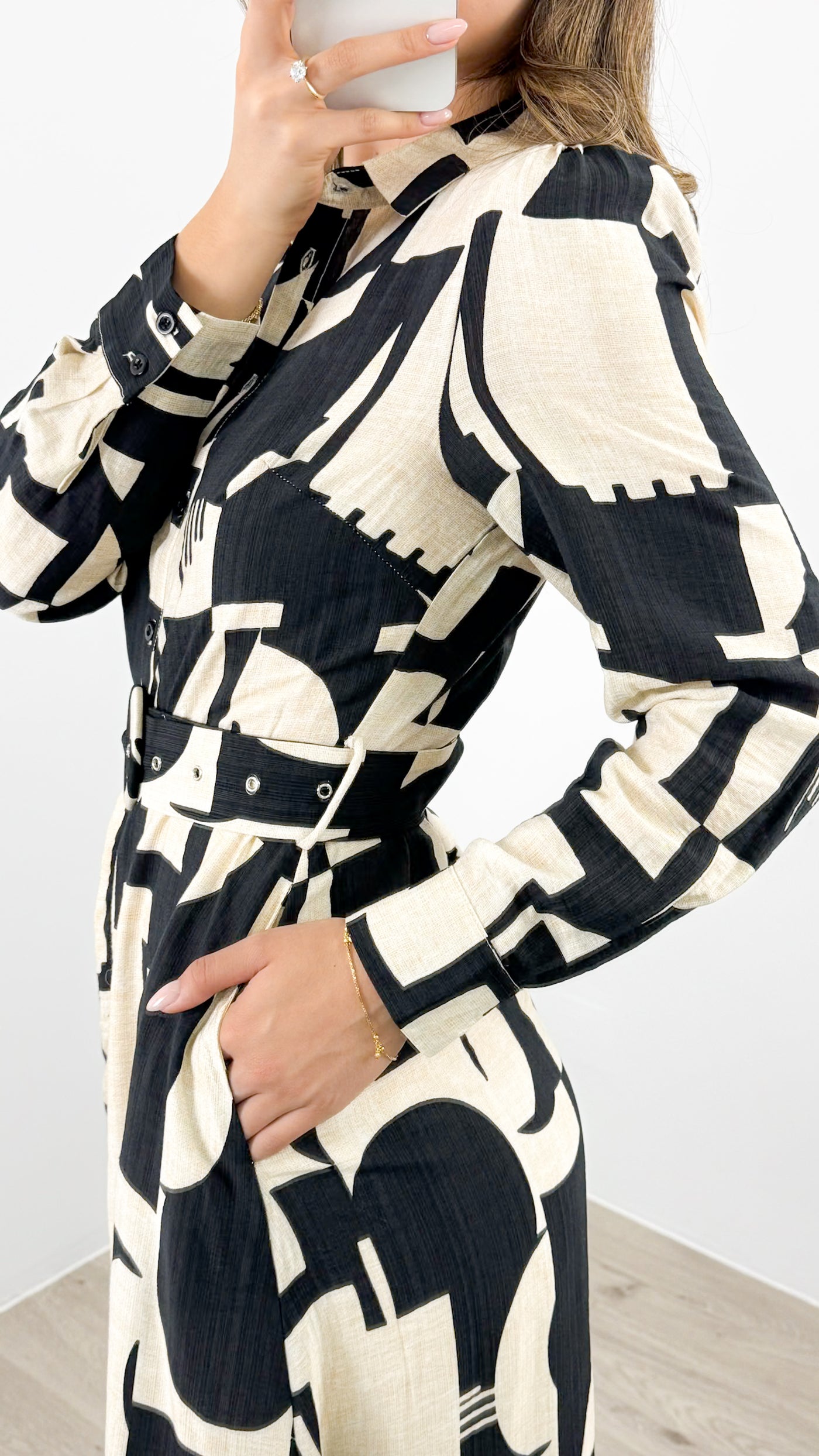 ARTE DRESS - BLACK + BEIGE