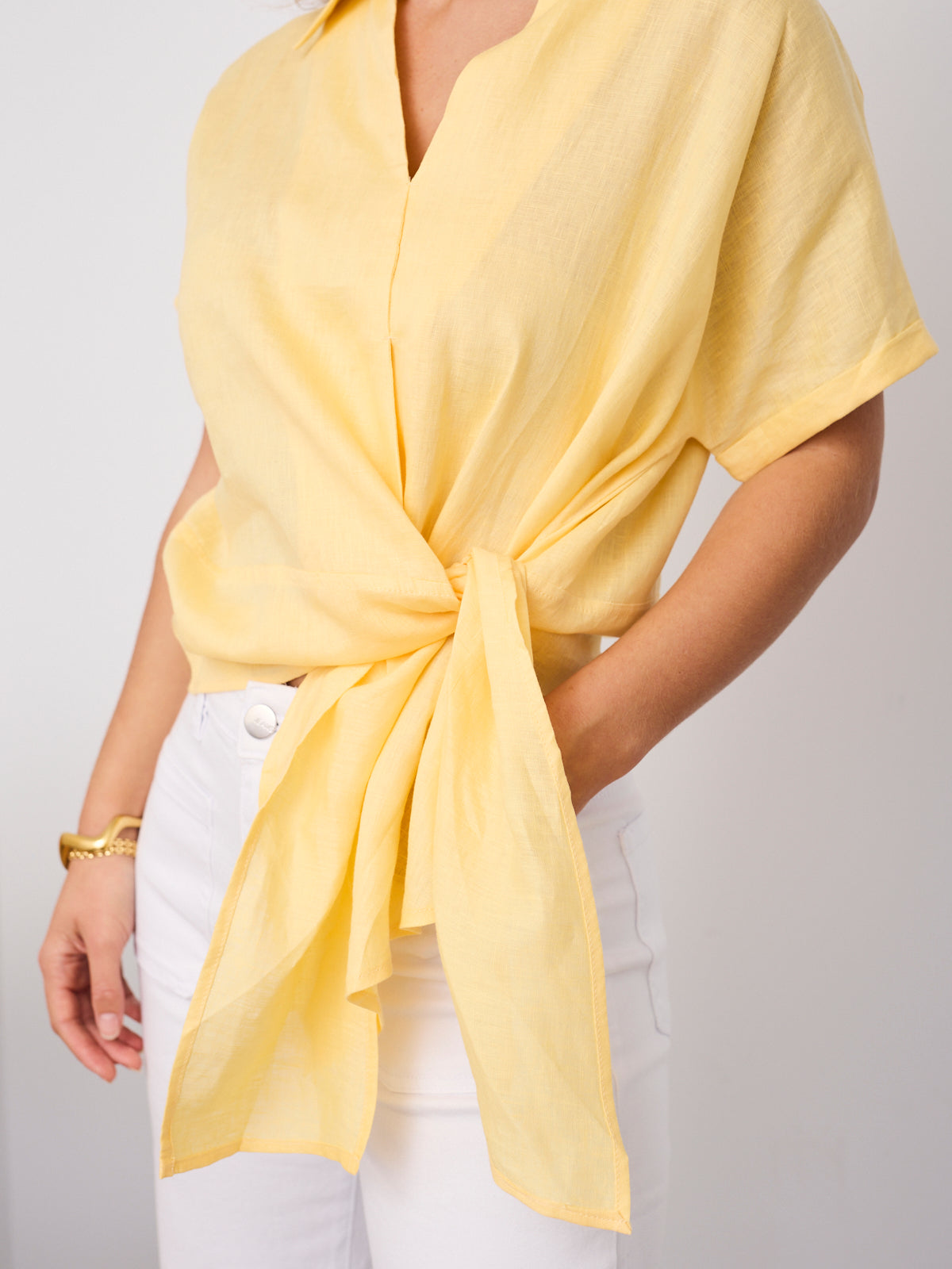 COMO LINEN SHIRT - BUTTER