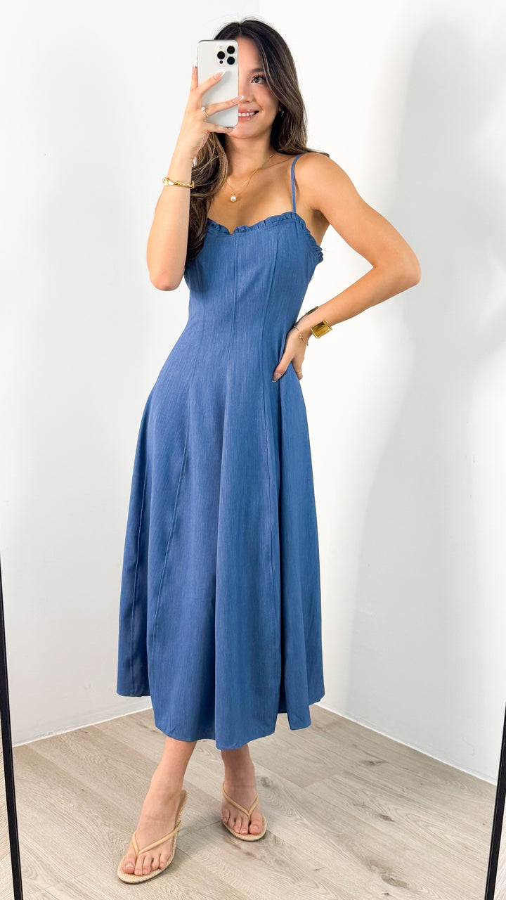 RAINA DENIM MAXI - BLUE