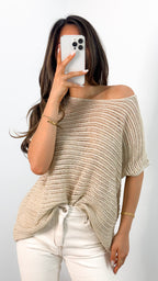 THEA KNIT TOP - BEIGE