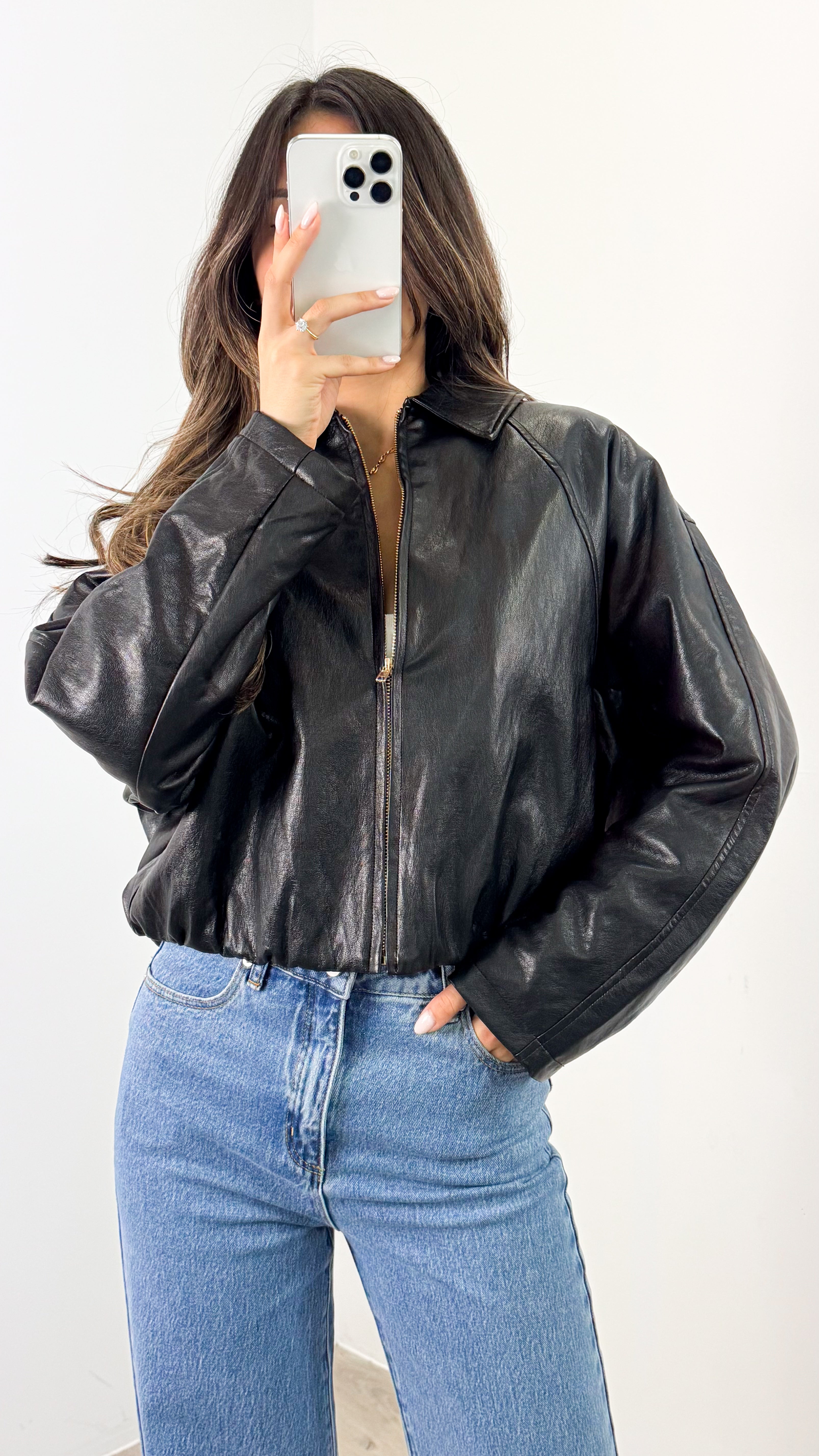 LONDON BOMBER JACKET - BLACK