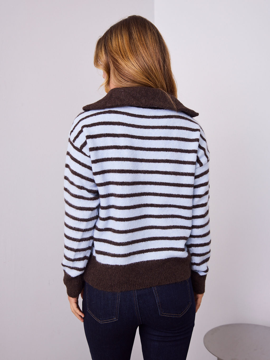 VIKKI KNIT - BLUE/CHOCOLATE