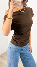 MEGAN TOP - CHOCOLATE
