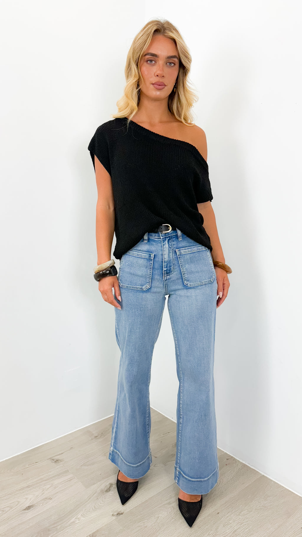 BETHENNY KNIT TOP - BLACK