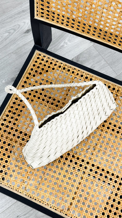 ROSELLE WOVEN SHOULDER BAG - IVORY